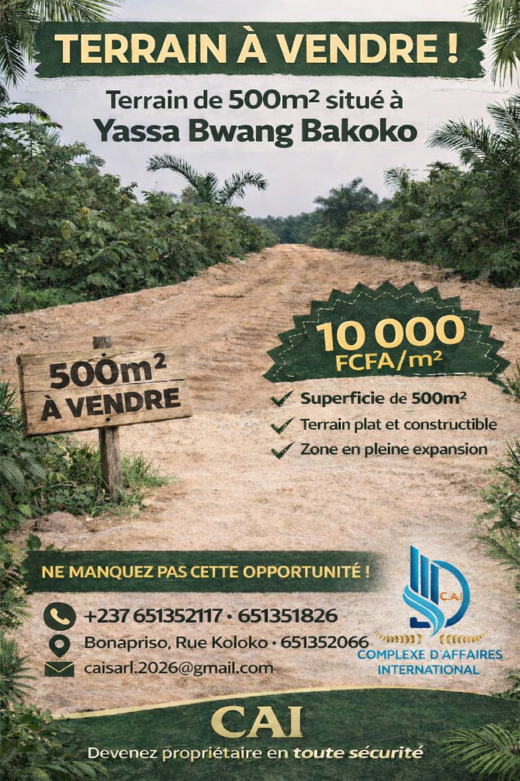 Terrain titré a yassa Bwang bakoko 
